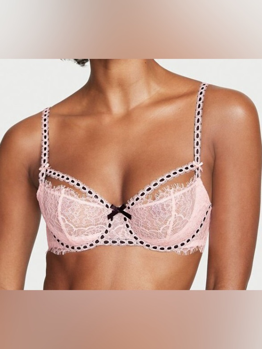 Victorias Secret Dream Angel Wicked Ribbon Slotted Push Up Bra Size 34D